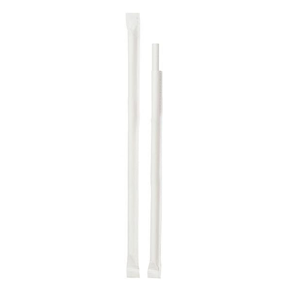 Beyaz Kağıt Pipet Kağıt Sargılı 6 x 197 mm Paket - 100 Adet