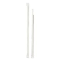 Beyaz Kağıt Pipet Kağıt Sargılı 6 x 197 mm Paket - 100 Adet