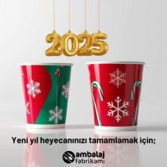 14 oz Karton Bardak Double Wall - Yılbaşı Bardağı