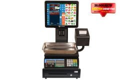 Pos Terazi | Manav Barkod Sistemi | 8 Digit Müşteri Ekranı + Okuyucu