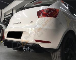 Seat İbiza 2012-2018 Difüzör Çift Çıkış Egzoz Uçlu Parlak Siyah
