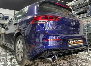 VW GOLF 8 IÇIN UYUMLU GTI DIFÜZÖR (PIANO BLACK) - ÇIFT EGZOZ (Life,Style,Impression Paket için)