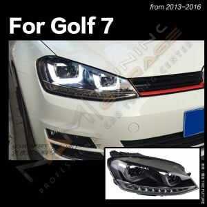 GOLF 7 MK7 2012-2018 IÇIN UYUMLU U LED FAR SILVER HAREKETSIZ