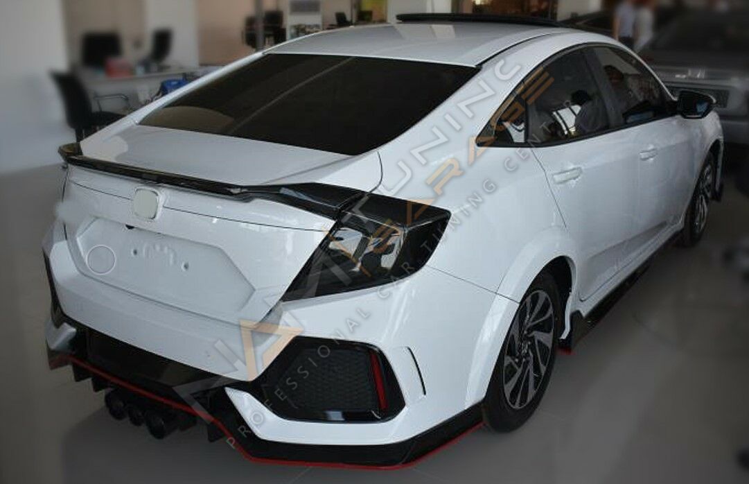 HONDA CIVIC FC5 2016-2021 IÇIN UYUMLU HAREKETLI SINYALLI LED STOP VE SPOYLER TAKIMI SMOKE