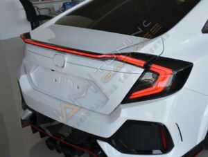 HONDA CIVIC FC5 2016-2021 IÇIN UYUMLU HAREKETLI SINYALLI LED STOP VE SPOYLER TAKIMI SMOKE