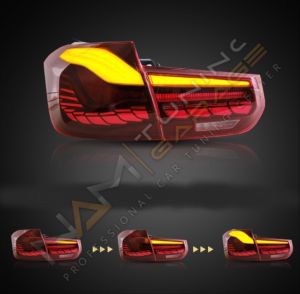 BMW F30 3 SERISI IÇIN DRAGON LED STOP DINAMIK ANIMASYONLU - KIRMIZI