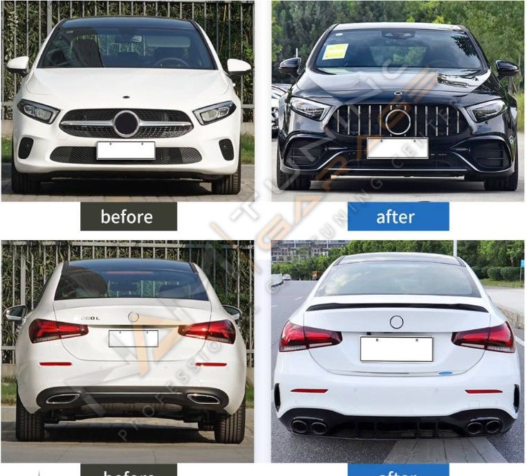 W177 A45 BODY KIT 2018+ A SERISI SEDAN IÇIN UYUMLU (ARKA TAMPONLU SET)