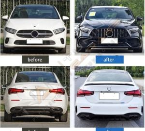 W177 A45 BODY KIT 2018+ A SERISI SEDAN IÇIN UYUMLU (ARKA TAMPONLU SET)