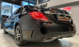 MERCEDES W205 C SERISI IÇIN UYUMLU MAKYAJLI AMG GÖRÜNÜM ARKA TAMPON & EGZOZ