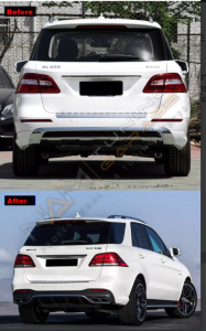 MERCEDES ML SERISI IÇIN UYUMLU GLE GÖRÜNÜM BODY KIT (FACELIFT) (12-15) (xenon farlı model için)