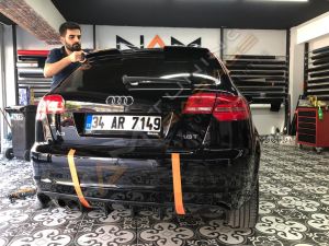 Audi A3 HB 2 Kapı S3 Difüzör Soldan Çift Çıkış 2008-2012 arası