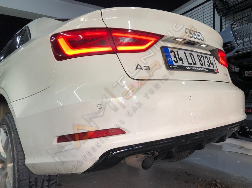 Audi A3 S3 2013 - 2016 Sedan Difüzör (Plastik)