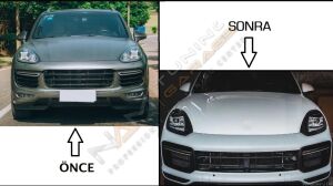 CAYENNE 2014-2017 IÇIN FULL FACELIFT 2018+ TURBO IÇIN UYUMLU BODY KIT (Farlar Dahil)