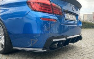 Bmw F10 3 Parça Difüzör Sağ Sol Çift Çıkış (Plastik) Piano Black 2010-2017