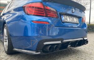 Bmw F10 3 Parça Difüzör Sağ Sol Çift Çıkış (Plastik) Piano Black 2010-2017