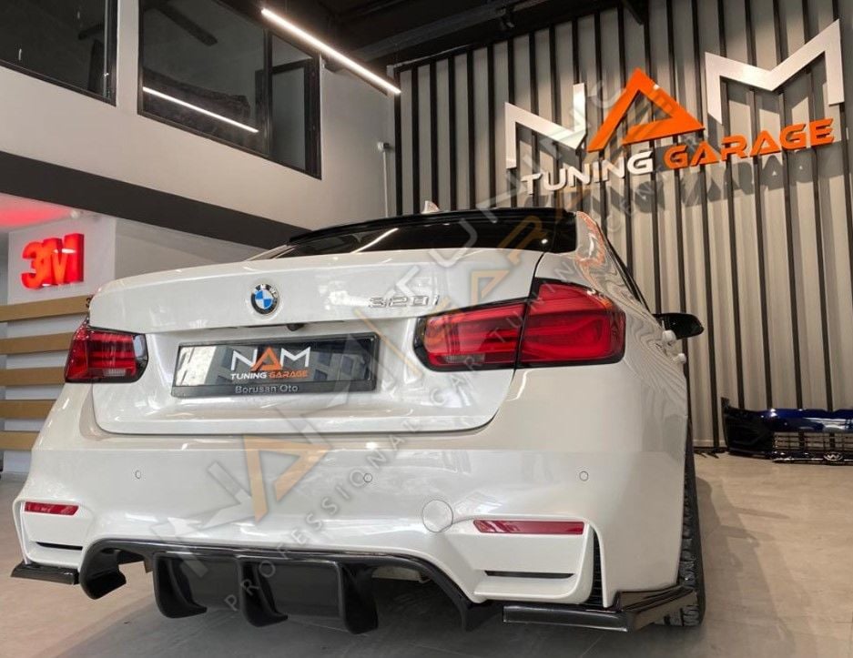 Bmw M3 2012 - 2018 F80 Vorsteiner Difüzör (Plastik) Set 3 Parça Piano Black