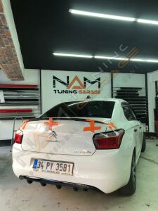 Citreon C-Elysee Arka Difüzör Celysee Arka Tampon Eki Parlak Siyah 2013+