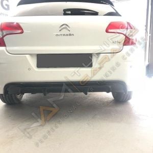 Citroen C4 Difüzör Arka Tampon Eki Sol Çift Çıkış 2010-2018 arası Parlak Siyah