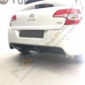 Citroen C4 Difüzör Arka Tampon Eki Sol Çift Çıkış 2010-2018 arası Parlak Siyah