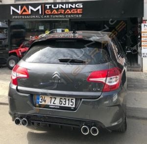 Citroen C4 Difüzör  Egzoz Görünümlü İthal Piano Black 2010-2018