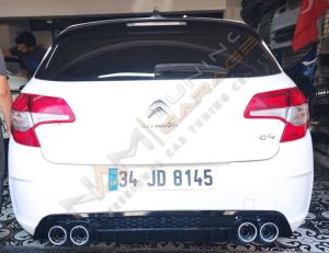 Citroen C4 Difüzör  Egzoz Görünümlü İthal Piano Black Abs Plastik