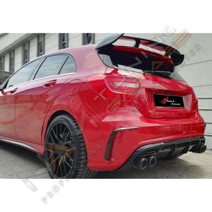 Mercedes W176 A45 Brabus Difüzör Parlak Siyah Sağ Sol Çift Çıkış Plastik 2012-2018