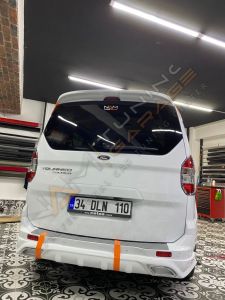 Ford Tourneo Courier Egzoz Görünümlü Arka Tampon Eki (Plastik) Boyasız