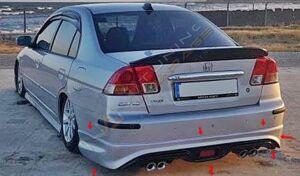 Honda Civic Vtec2 Makyajsız Custom Arka Ek (Plastik) Boyasız