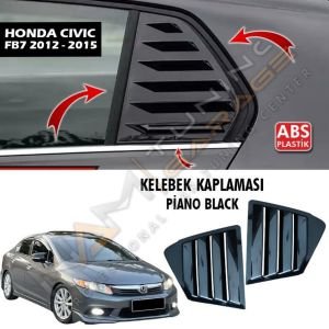 Honda Civic FB7 Kelebek Cam Vizörü (Plastik) Piano Black