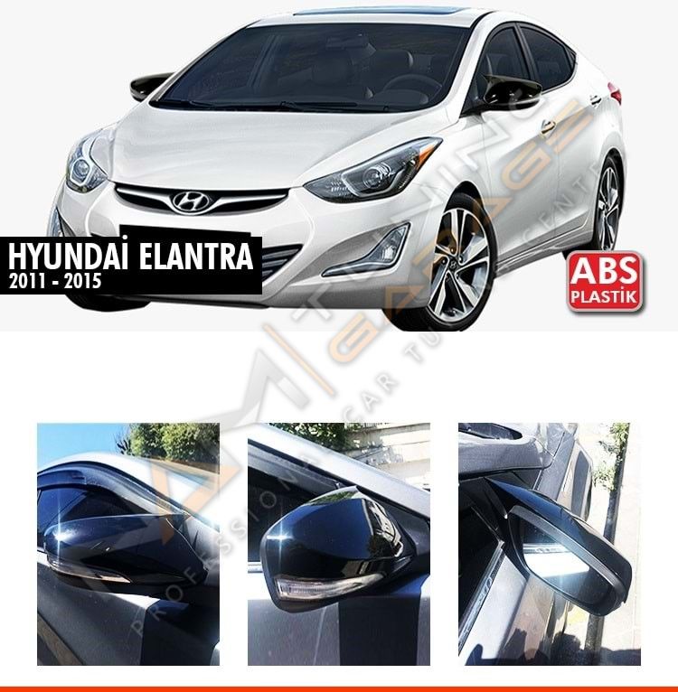 Hyundai Elantra Sinyalli Batman Yarasa Ayna Kapağı Piano Black / 2011-2015