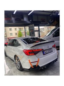 Honda Civic FE Arka Ek Difüzör (Plastik) Piano Black 2022+