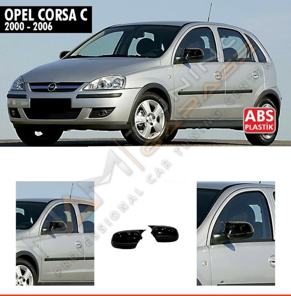 Opel Corsa C Batman Yarasa Ayna Kapağı Piano Black / 2000-2006