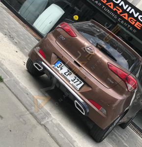 Hyundai i20 Egzoz Görünüm Difüzör (Plastik) Piano Black 2014-2018