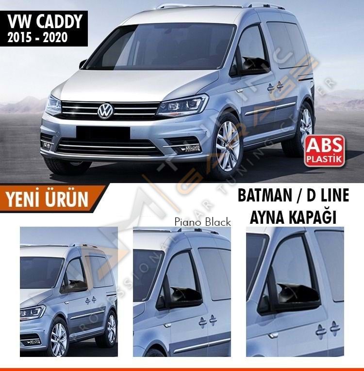 Vw Caddy Mk3 Batman Yarasa Ayna Kapağı Piano Black / 2015 - 2020