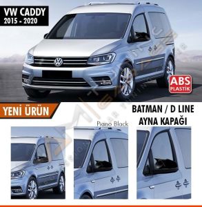 Caddy Mk3 Batman Yarasa Ayna Kapağı Piano Black / 2015 - 2020