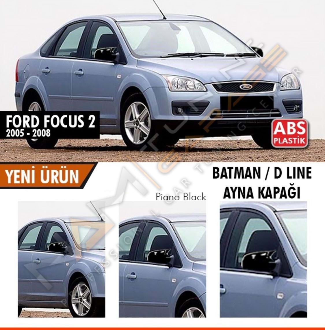 Ford Focus 2 Batman Yarasa Ayna Kapağı Piano Black / 2004-2008