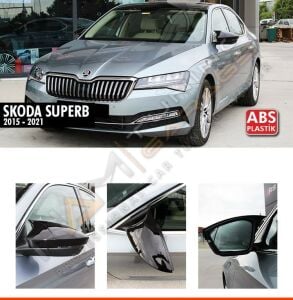 Skoda SuperB B8 Batman Yarasa Ayna Kapağı Piano Black / 2015-2021