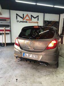 Opel Corsa D Egzoz Görünümlü Difüzör (Plastik) Piano Black