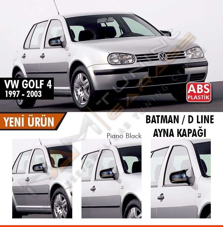 Vw Golf 4 Batman Yarasa Ayna Kapağı Piano Black / 1997-2003
