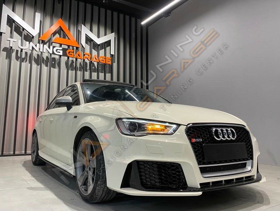 AUDİ A3 2013-2016 IÇIN UYUMLU PANJUR RS3 - KROM ÇERÇEVE - QUATRO YAZILI