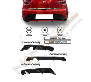 Renault Clio 4 Düz Difüzör 2012-2019 Parlak Siyah