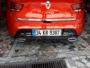 Renault Clio 4 Egzoz Görünümlü Difüzör (Plastik) Piano Black