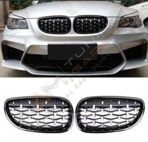 BMW 5 SERISI E60 2004-2009 DIAMOND PANJUR(BÖBREK) PIANO BLACK ÇERÇEVE