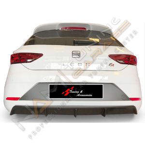 Seat Leon Mk3.5 Difüzör FR Uyumlu 2017-2020 Çıkışsız Parlak Siyah