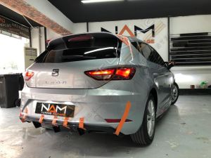 Seat Leon Mk3.5 Difüzör FR Uyumlu 2017-2020 Çıkışsız Parlak Siyah