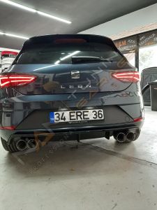 Seat Leon Mk3.5 Difüzör FR Uyumlu 2017-2020 Çıkışsız Parlak Siyah