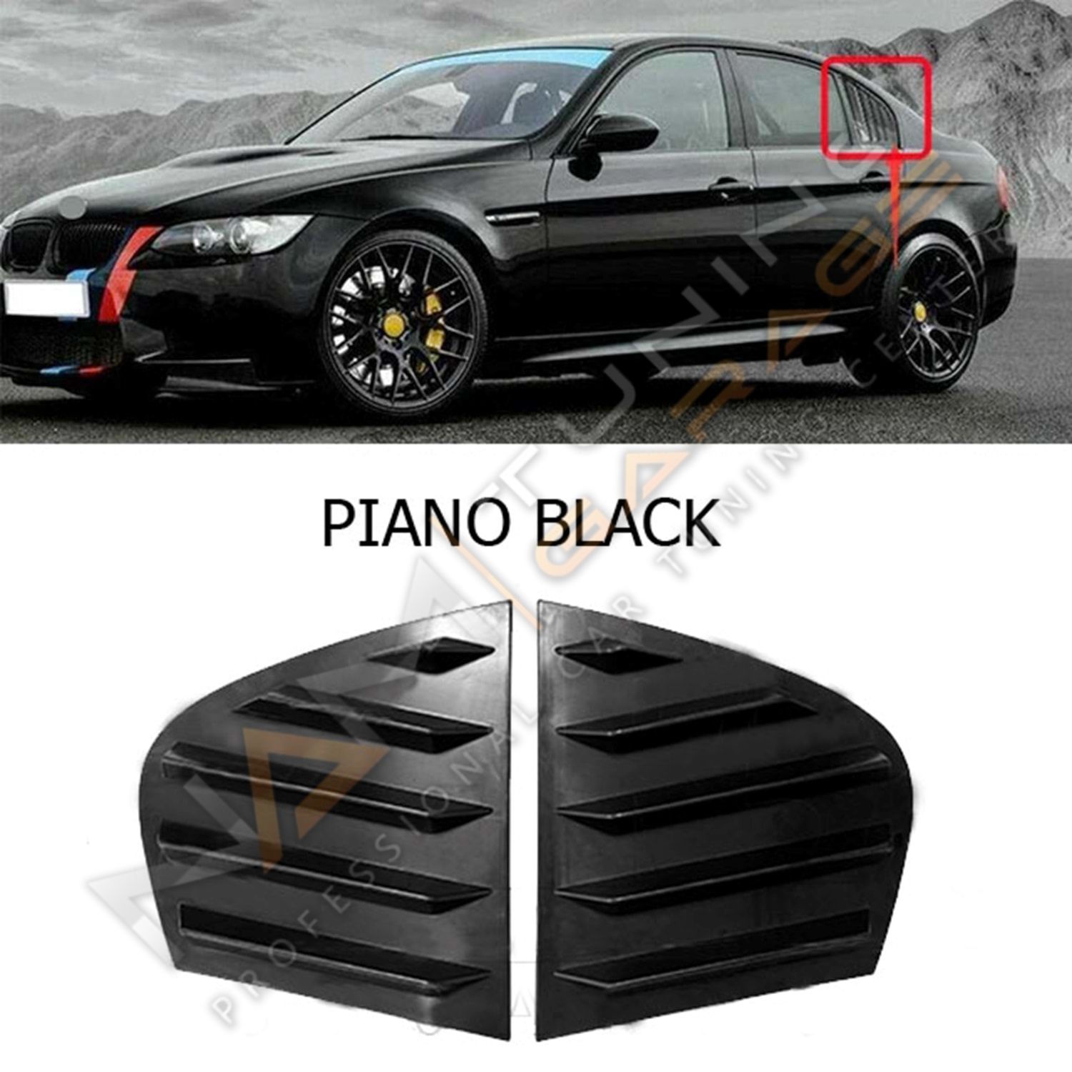 BMW E90 Kelebek Cam Vizörü (Plastik) Parlak Siyah 2004-2011