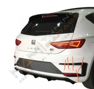 Seat Leon Mk3.5 Orijinal Arka Tampon Venti (Plastik) Piano black 2017-2020