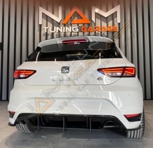 Seat Leon Mk3 Aero Tampon Orta Flapları 4 parça Parlak Siyah Splitter