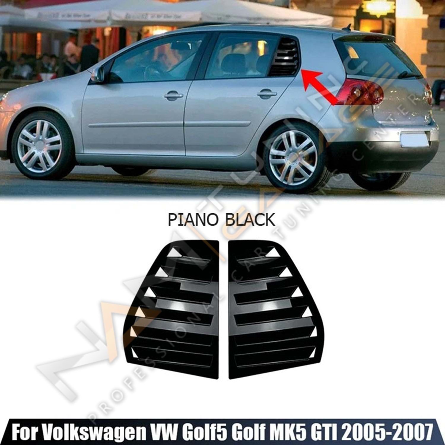 Golf 5 Kelebek Cam Vizörü (Plastik) Parlak Siyah 2003-2009